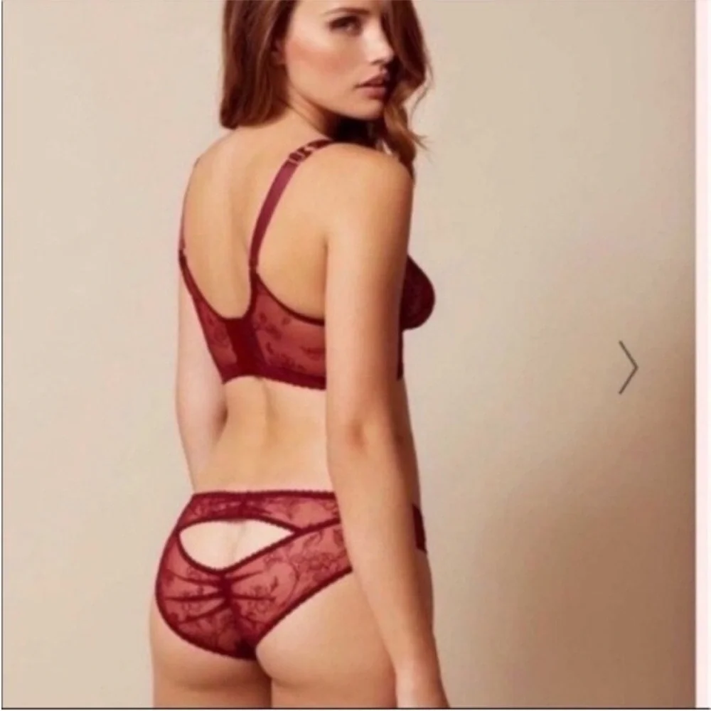 Agent Provocateurs Liv Burgundy Soft Lace Bra Size 2/4‎